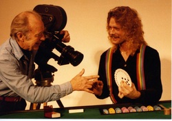Steven Carlson on the movie set Jackpot 1981